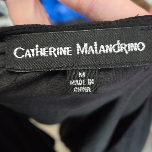 Catherine Malandrino Elegant Black Women's Top Ties At The Hips V Neckline SZ M - Picture 7 of 7